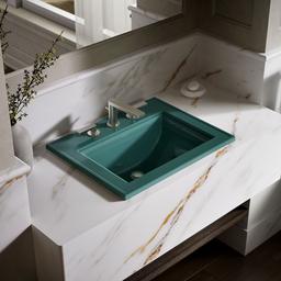 Kohler Memoirs Stately 22-3/4'' Rectangular Drop-in Bathroom Sink - Teal - image 2