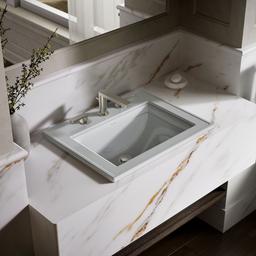 Kohler Memoirs Stately 22-3/4'' Rectangular Drop-in Bathroom Sink - Ice Grey - image 2