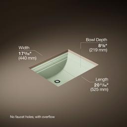 Kohler Memoirs 20'' Rectangular Undermount Bathroom Sink - Aspen Green - image 3