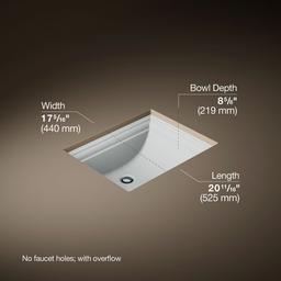 Kohler Memoirs 20'' Rectangular Undermount Bathroom Sink - Ice Grey - image 3