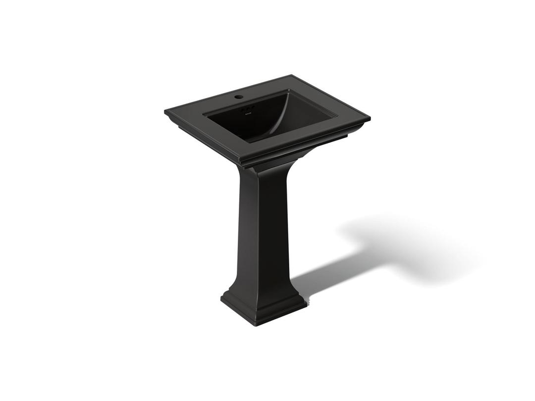 Kohler Memoirs Stately 25'' Rectangular Pedestal Bathroom Sink - Black by Kohler