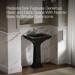 Kohler Memoirs Stately 25'' Rectangular Pedestal Bathroom Sink - Black - image 4