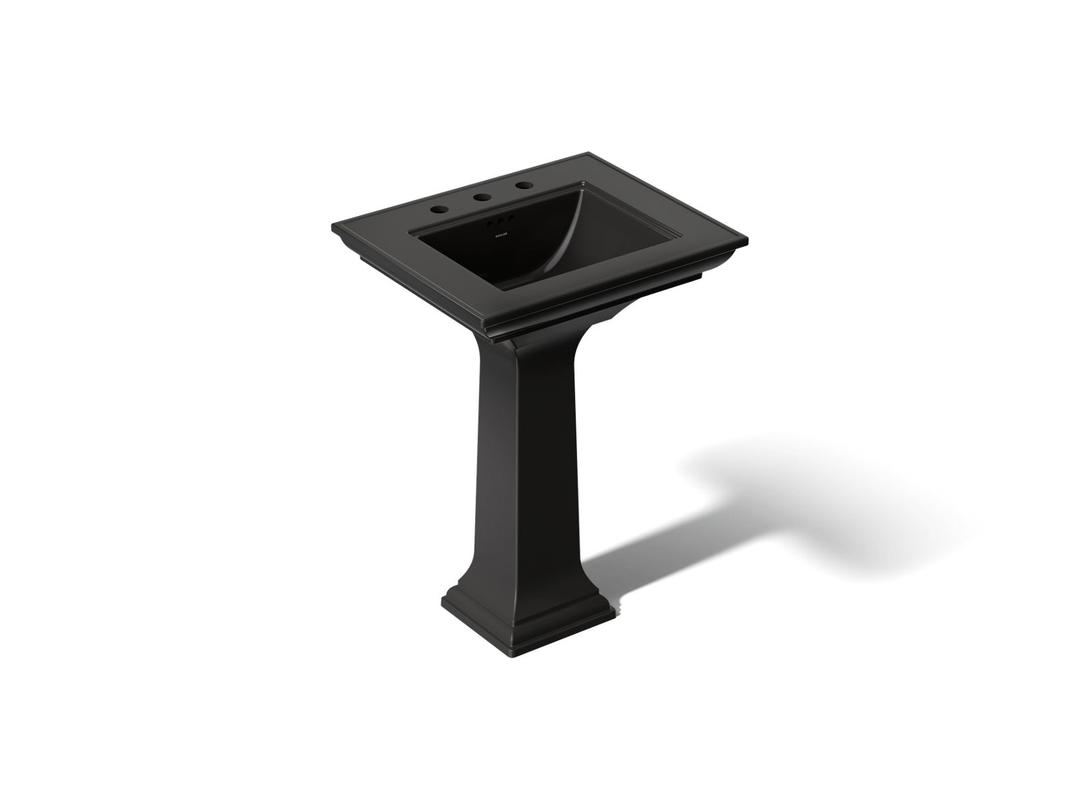 Kohler Memoirs Stately 25'' Rectangular Pedestal Bathroom Sink - Black by Kohler