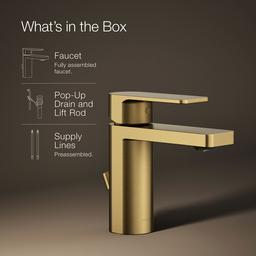 Kohler Parallel Single-handle Bathroom Sink Faucet, 1.2 Gpm - Vibrant Brushed Moderne Brass - image 2