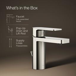 Kohler Parallel Single-handle bathroom sink faucet, 1.2 gpm - Vibrant Polished Nickel - image 2