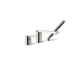 Kohler Parallel Deck-mount Bath Faucet with Handshower - Vibrant Polished Nickel - image 1