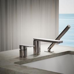 Kohler Parallel Deck-mount Bath Faucet with Handshower - Vibrant Titanium - image 2