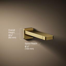 Kohler Parallel Wall-mount Bath Spout - Vibrant Brushed Moderne Brass - image 3
