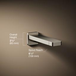 Kohler Parallel Wall-mount Bath Spout - Vibrant Brushed Nickel - image 3