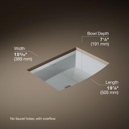 Archer 20'' rectangular undermount bathroom sink - image 3
