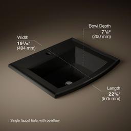 Archer 22-3/4'' rectangular drop-in bathroom sink - image 3