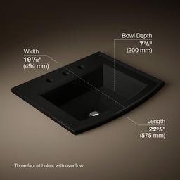 Archer 22-3/4'' rectangular drop-in bathroom sink - image 3