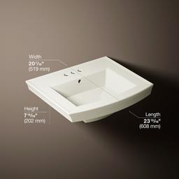 Archer 24'' rectangular pedestal bathroom sink - image 3