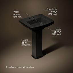 Archer 24'' rectangular pedestal bathroom sink - image 3