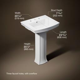 Archer 24'' rectangular pedestal bathroom sink - image 3