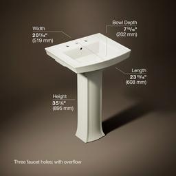 Archer 24'' rectangular pedestal bathroom sink - image 3
