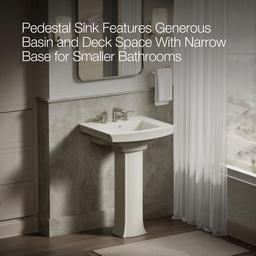 Archer 24'' rectangular pedestal bathroom sink - image 4