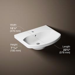 Cimarron 22-3/4'' rectangular pedestal bathroom sink - image 12