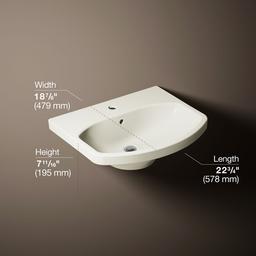 Cimarron 22-3/4'' rectangular pedestal bathroom sink - image 12
