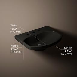 Cimarron 22-3/4'' rectangular pedestal bathroom sink - image 3