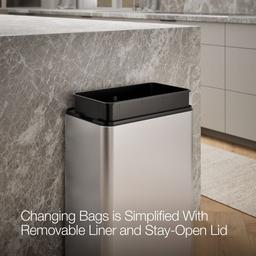 13-gallon touchless stainless steel trash can - image 5