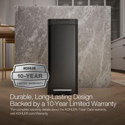 13-gallon stainless steel slim step trash can with bifold lid - image 12