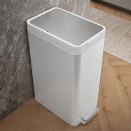 13-gallon stainless steel slim step trash can with bifold lid - image 7