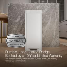 13-gallon stainless steel slim step trash can with bifold lid - image 12