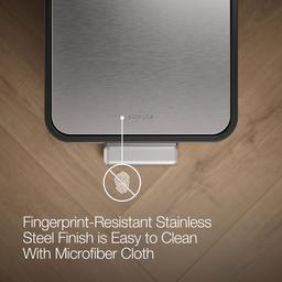 13-gallon stainless steel slim step trash can with bifold lid - image 8