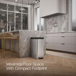 13-gallon stainless steel slim step trash can with bifold lid - image 10