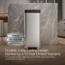 13-gallon stainless steel slim step trash can with bifold lid - image 12