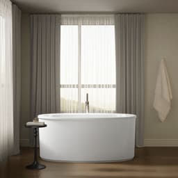 Kohler Sunstruck 60'' x 34'' freestanding bath with Bask heated surface and straight shroud - White - image 4