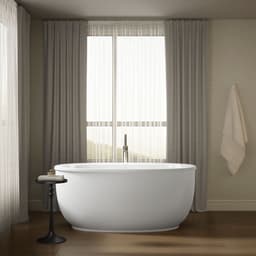 Kohler Sunstruck 60'' x 34'' freestanding bath with Bask heated surface and fluted shroud - White - image 4