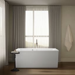 Kohler Stargaze 60'' x 34'' freestanding bath with Bask heated surface and straight shroud - White - image 4