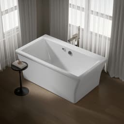 Kohler Stargaze 60'' x 34'' freestanding bath with Bask heated surface and fluted shroud - White - image 2