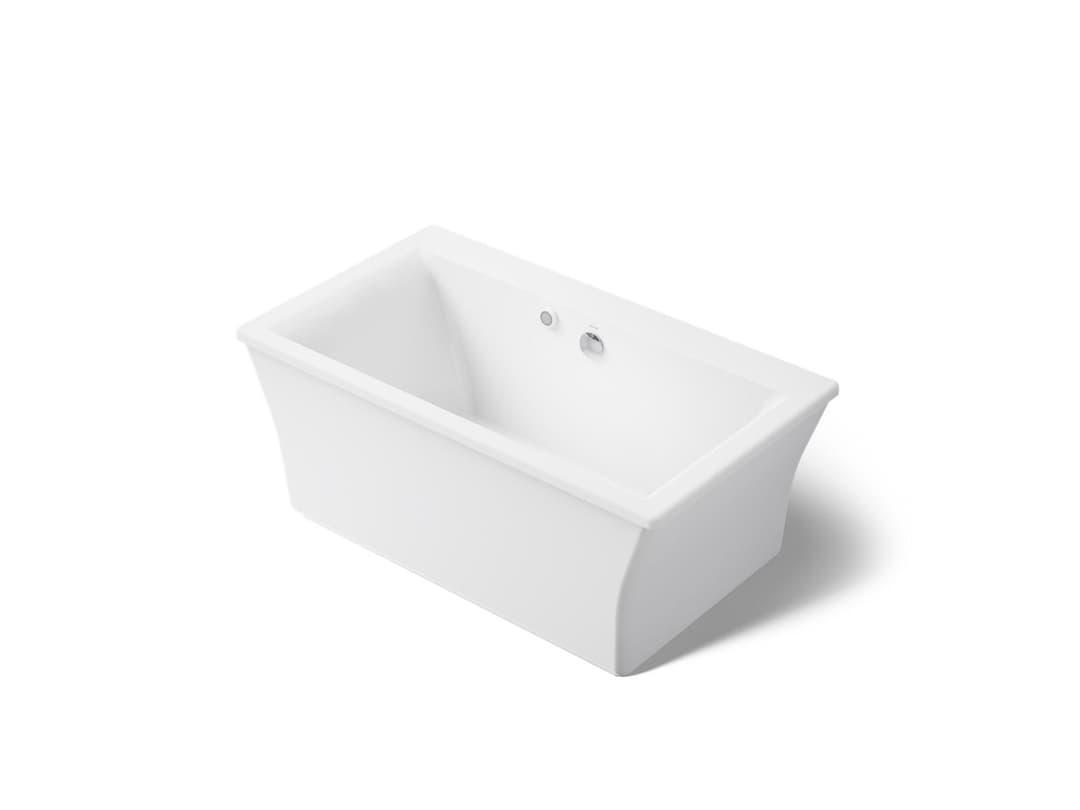 Kohler Stargaze 60'' x 34'' freestanding bath with Bask heated surface and fluted shroud - White by Kohler