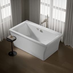 Kohler Stargaze 60'' x 34'' freestanding Heated BubbleMassageE air bath with fluted shroud - White - image 2