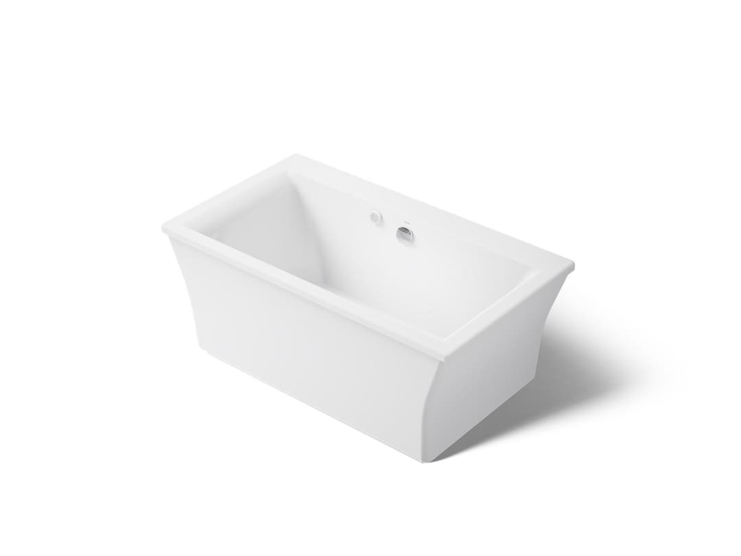 Kohler Stargaze 60'' x 34'' freestanding Heated BubbleMassageE air bath with fluted shroud - White by Kohler