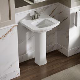 Kohler Kelston 23-3/4'' Rectangular Pedestal Bathroom Sink - White - image 2