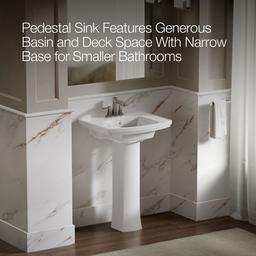 Kohler Kelston 23-3/4'' Rectangular Pedestal Bathroom Sink - White - image 4