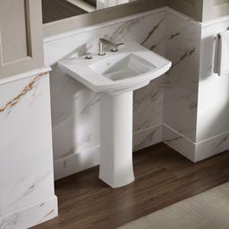Kohler Kelston 23-3/4'' Rectangular Pedestal Bathroom Sink - White - image 2