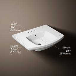 Kelston 23-3/4'' rectangular pedestal bathroom sink - image 12
