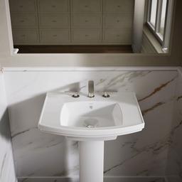 Kelston 23-3/4'' rectangular pedestal bathroom sink - image 7