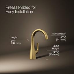 Graze Beverage faucet - Vibrant Brushed Moderne Brass - image 3