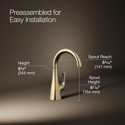 Graze Beverage faucet - Vibrant French Gold - image 3