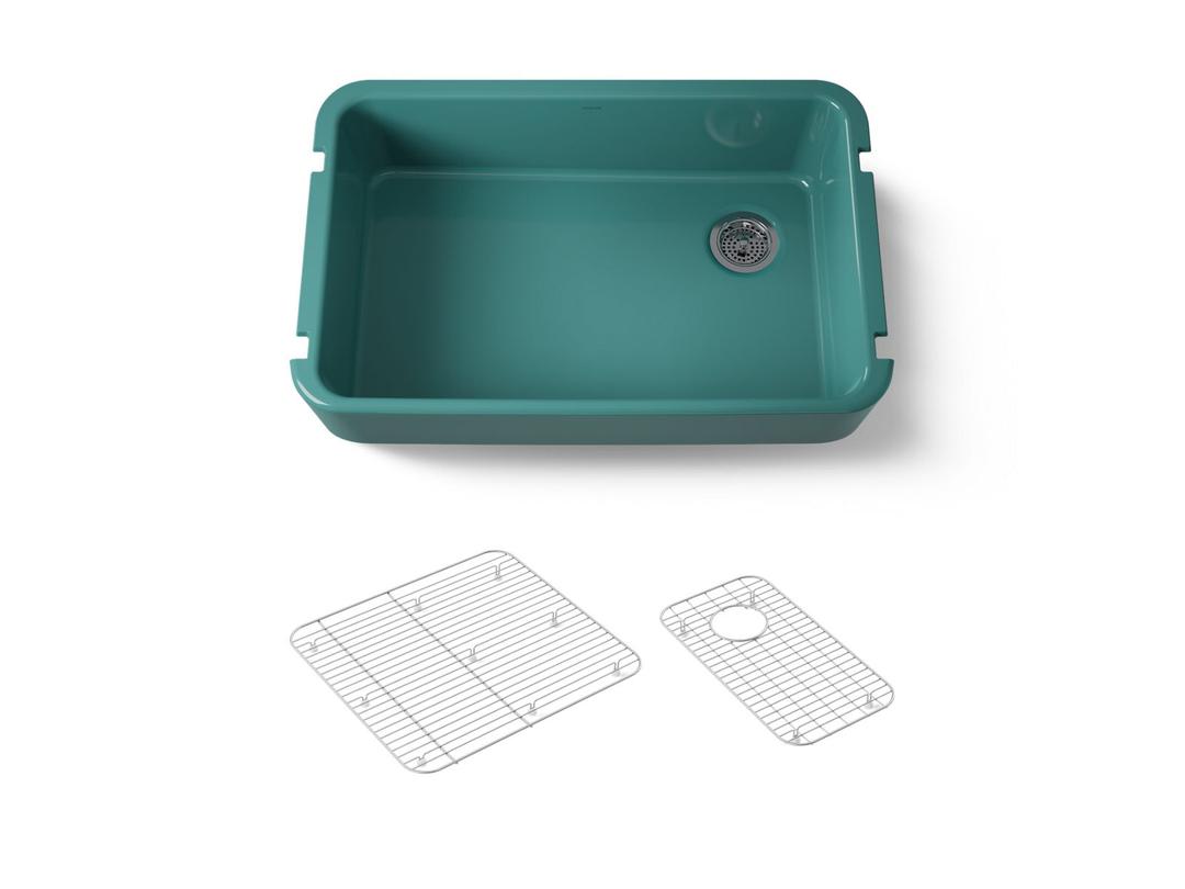 Kohler Ironridge 34'' Undermount Single-bowl Farmhouse Kitchen Sink - Teal by Kohler
