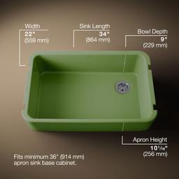 Kohler Ironridge 34'' Undermount Single-bowl Farmhouse Kitchen Sink - Fresh Green - image 3