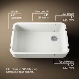 Kohler Ironridge 34'' Undermount Single-bowl Farmhouse Kitchen Sink - Dune - image 3