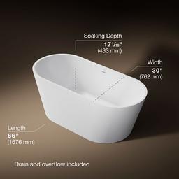 Evok 66'' x 30'' freestanding bath - image 3