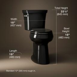 Highline Tall two-piece elongated toilet, 1.28 gpf - Black - image 3